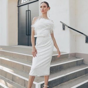 Untamed Petals Marissa - Ivory Midi